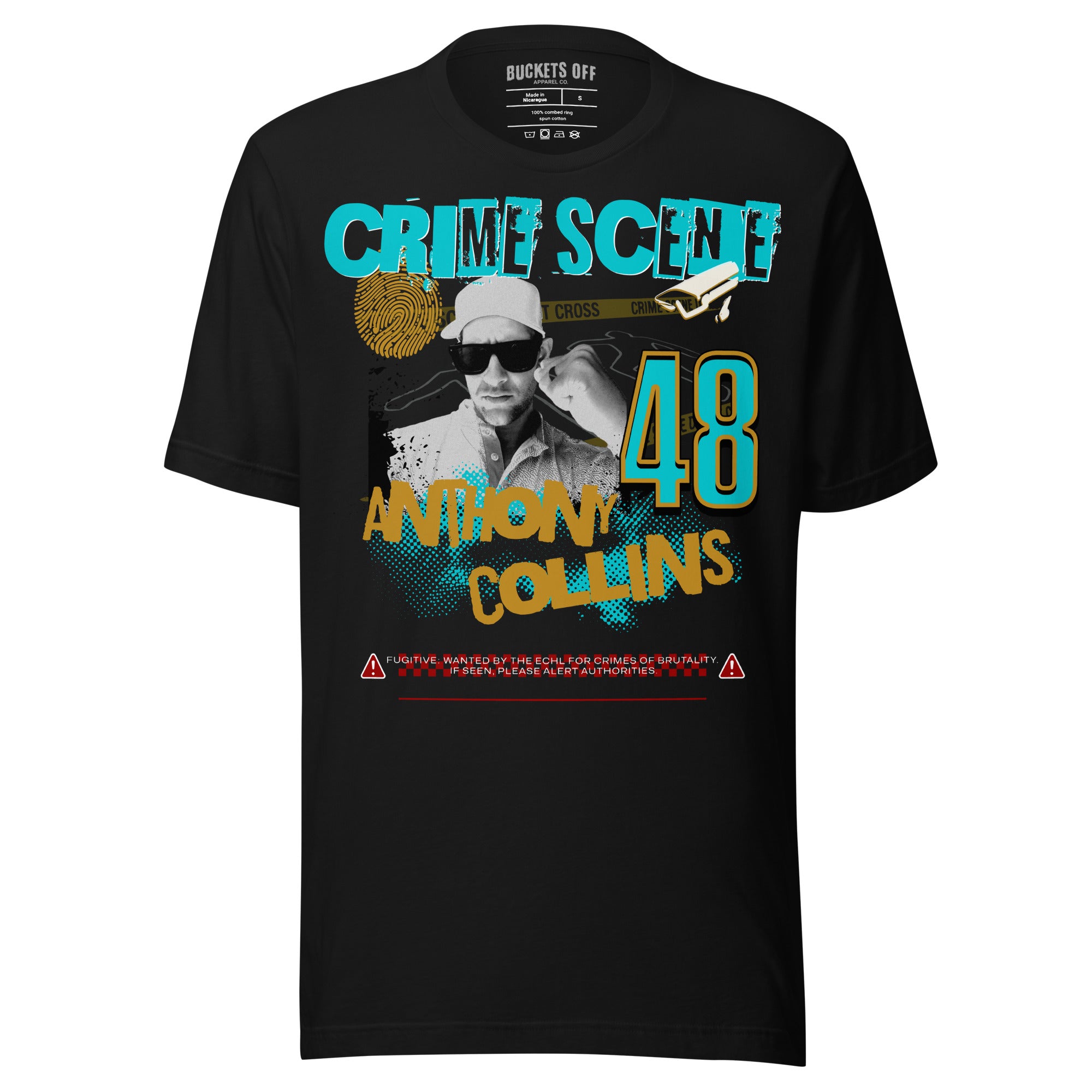 Anthony Collins, Crime scene T-shirt – BUCKETS OFF